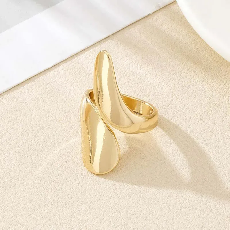3Pcs/Set Vintage Gold Water Drop Rings | Adjustable Geometric Open Rings for Women