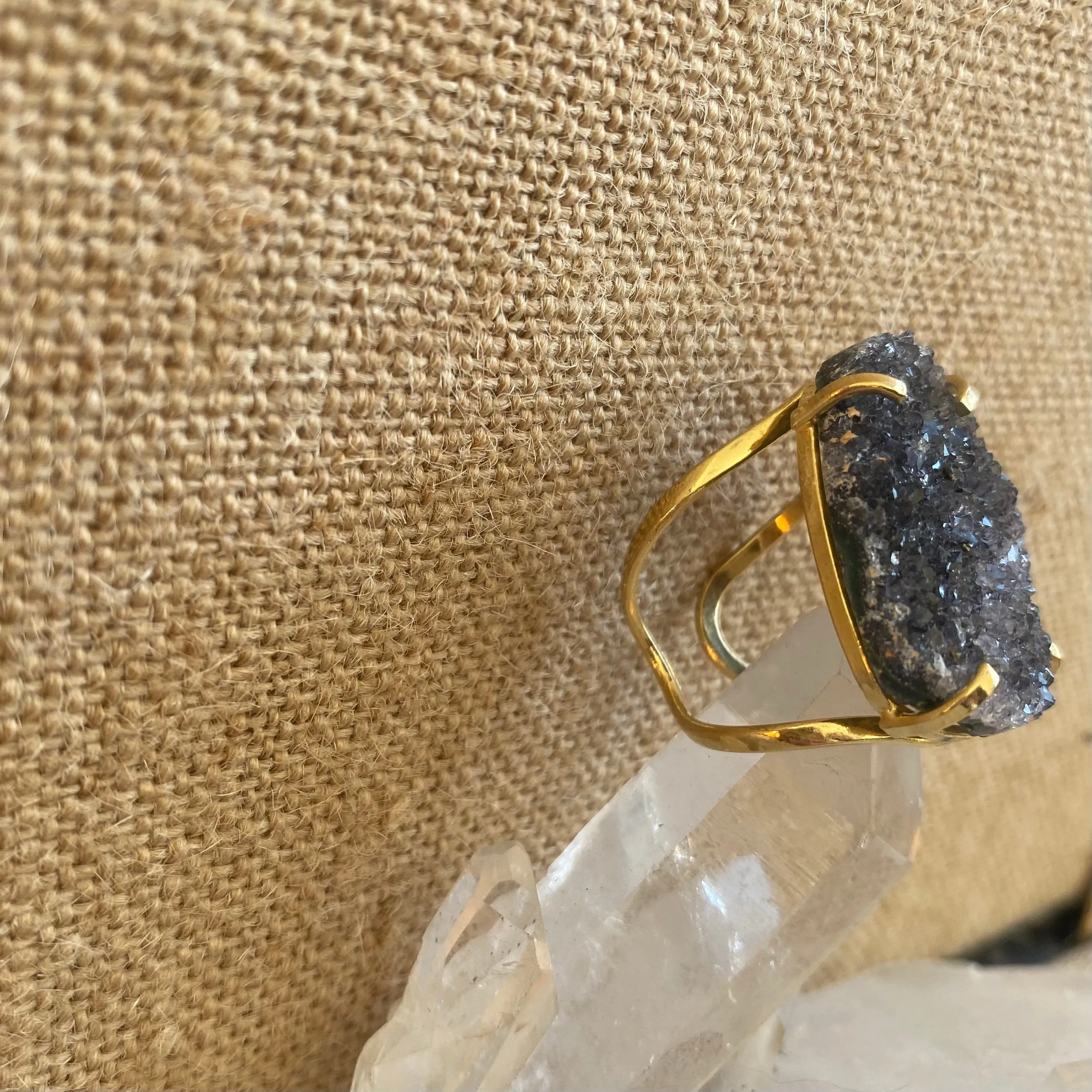 Amethyst Druzy Ring #63