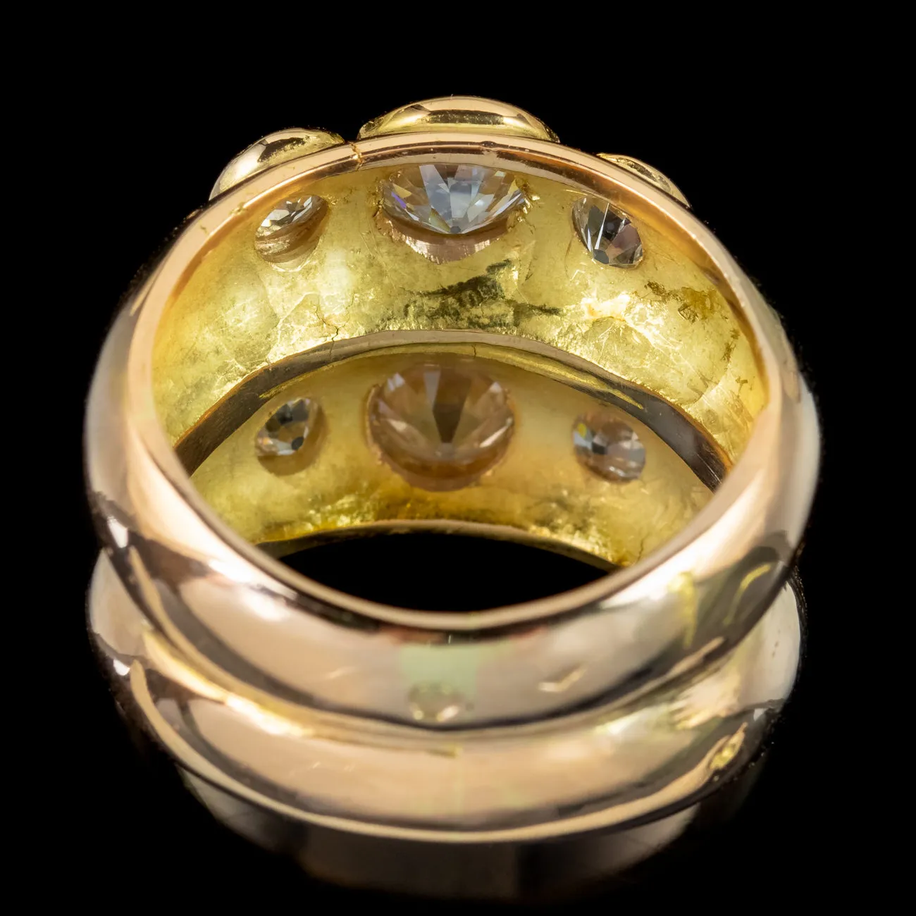 Antique Victorian French Diamond Trilogy Stack Ring 1.4ct Diamond