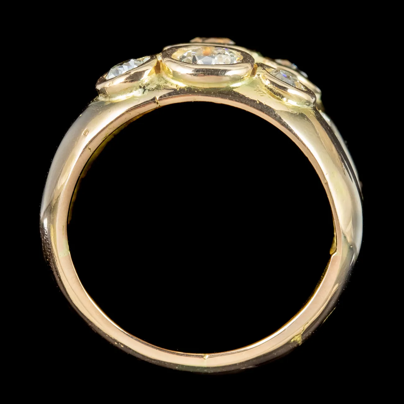 Antique Victorian French Diamond Trilogy Stack Ring 1.4ct Diamond
