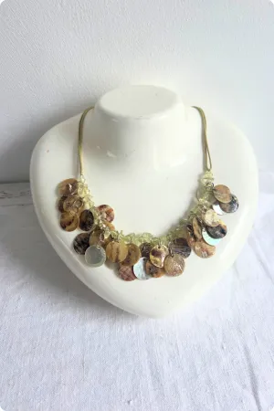 Aquamarine vibes dainty shell necklace