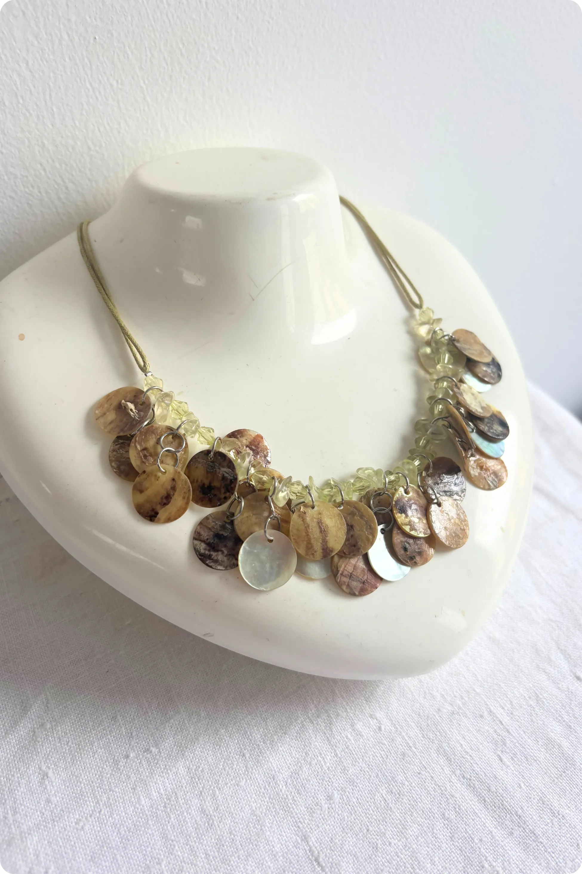 Aquamarine vibes dainty shell necklace
