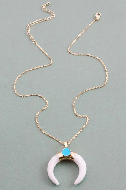Double Horn Stone Necklace