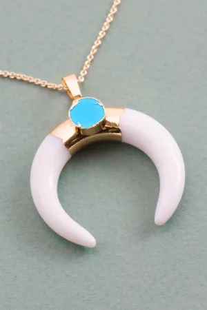 Double Horn Stone Necklace