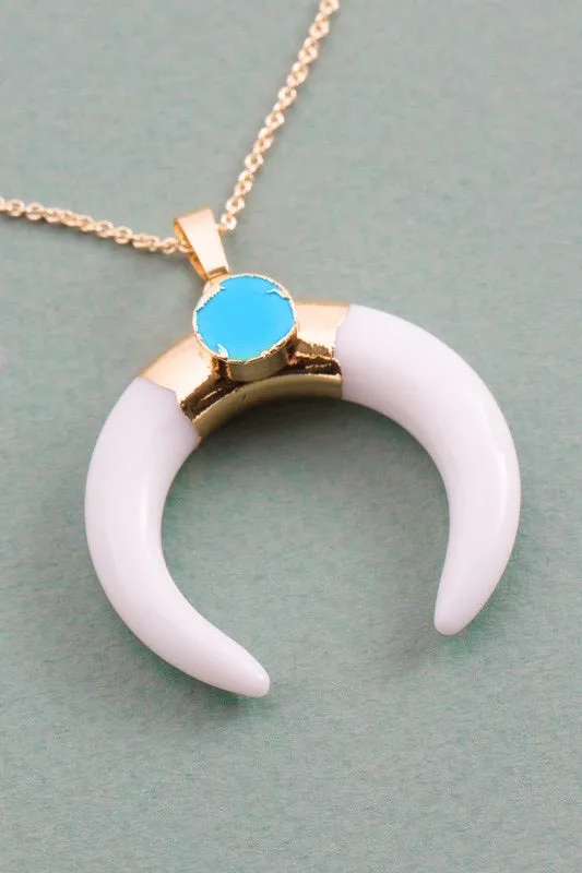 Double Horn Stone Necklace