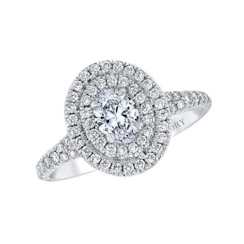 Love Story Oval Halo Engagement Ring