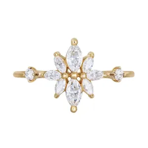 ORDER ONLY: Marquise & Pear-Shaped Diamond Flower Cluster Ring