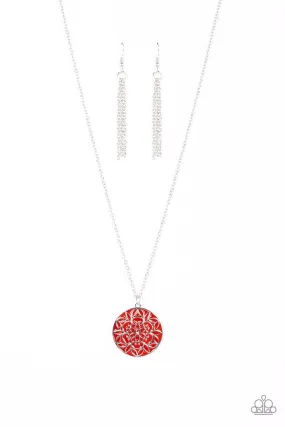 Paparazzi Colorfully Cottagecore - Red  Necklace