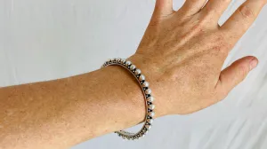 Pearl & Sterling Silver Bangle. India