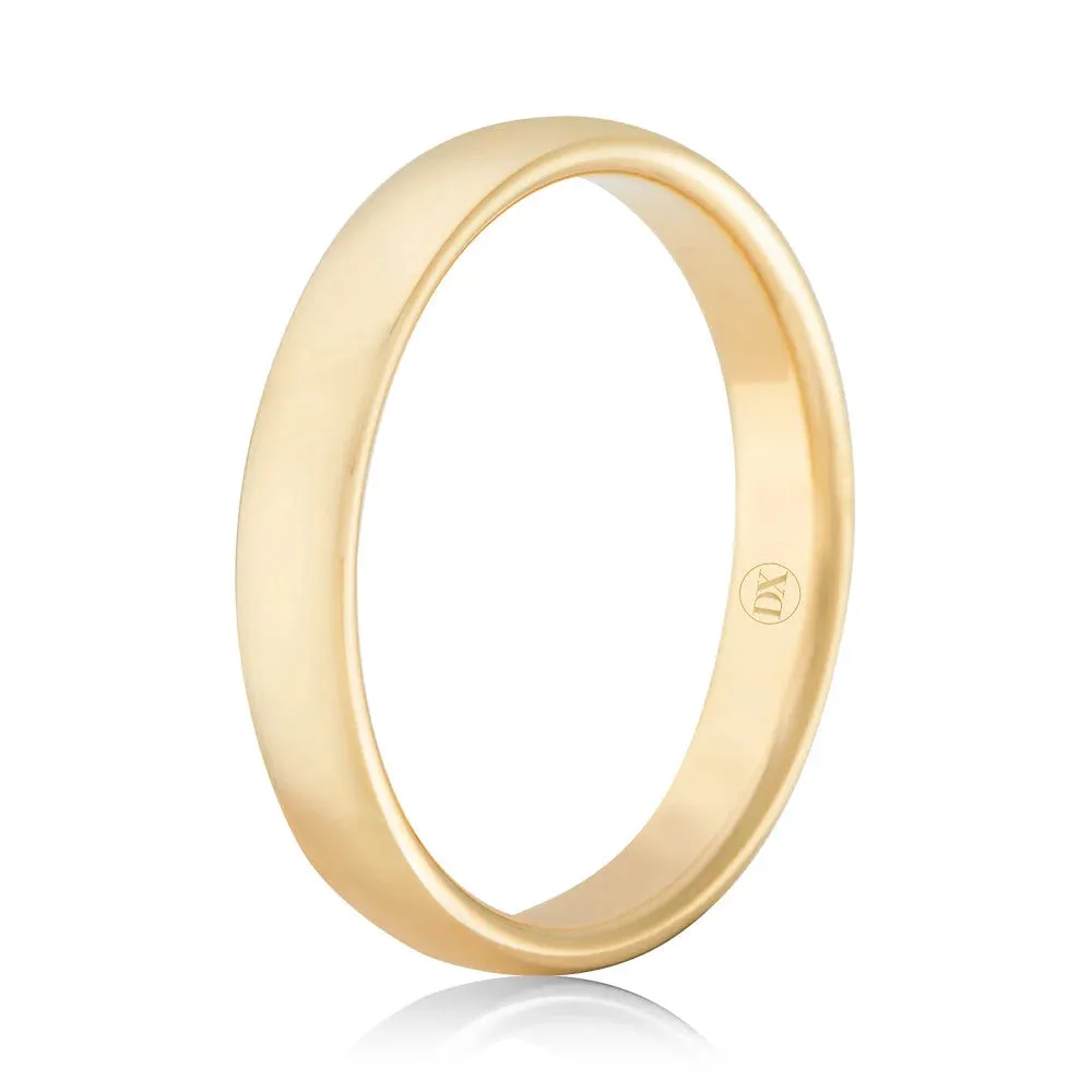 Soft Dome 3mm - 9ct Yellow Gold