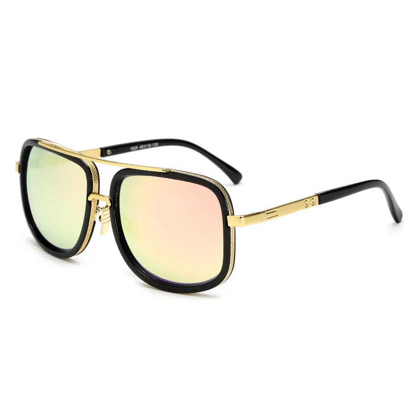 Wide Frame Retro Square Sunglasses